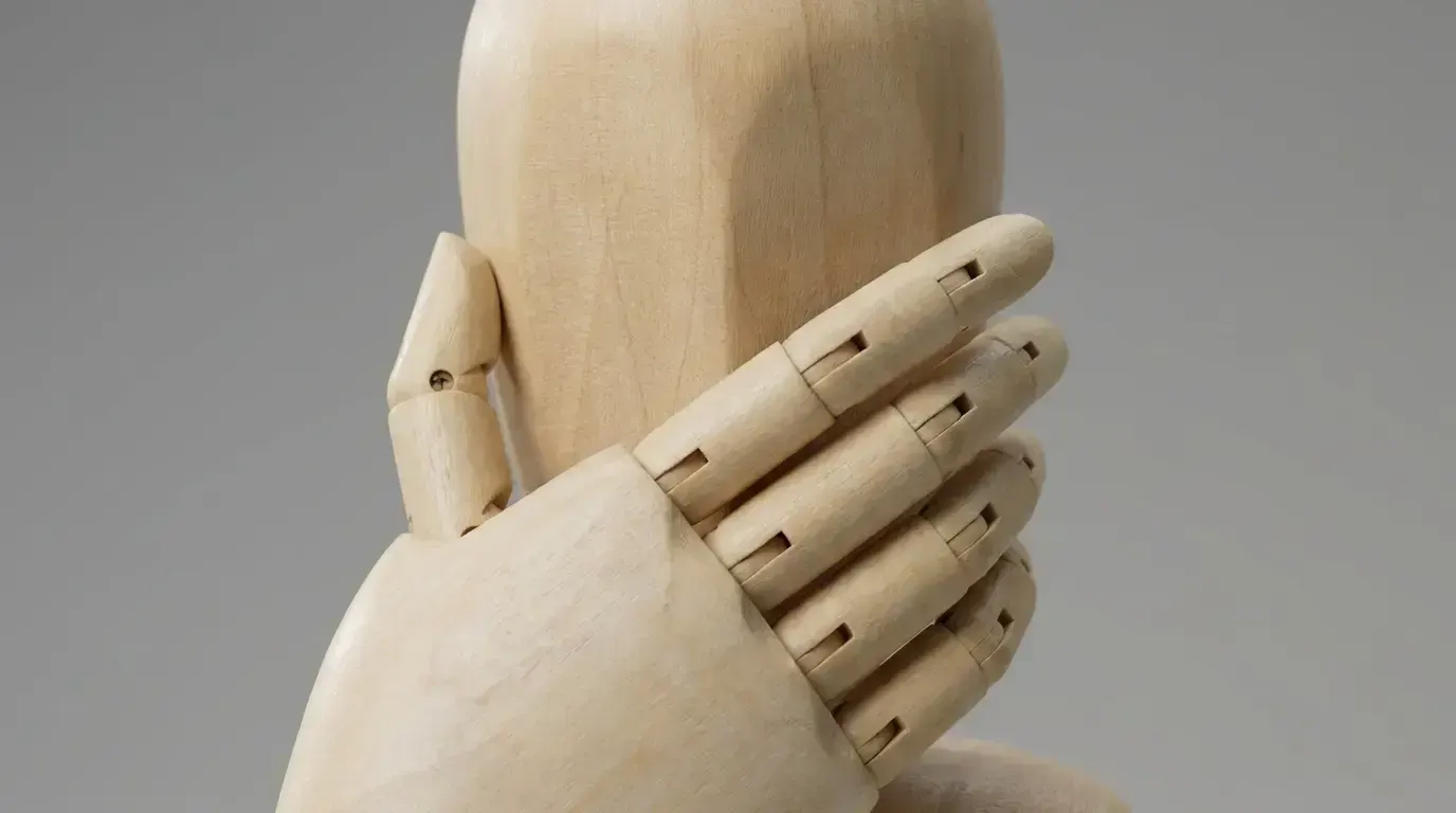 hand covering mouth, пример 1