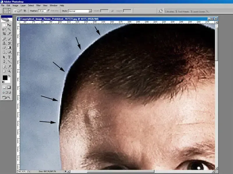 Over-sharpening halos, пример 3
