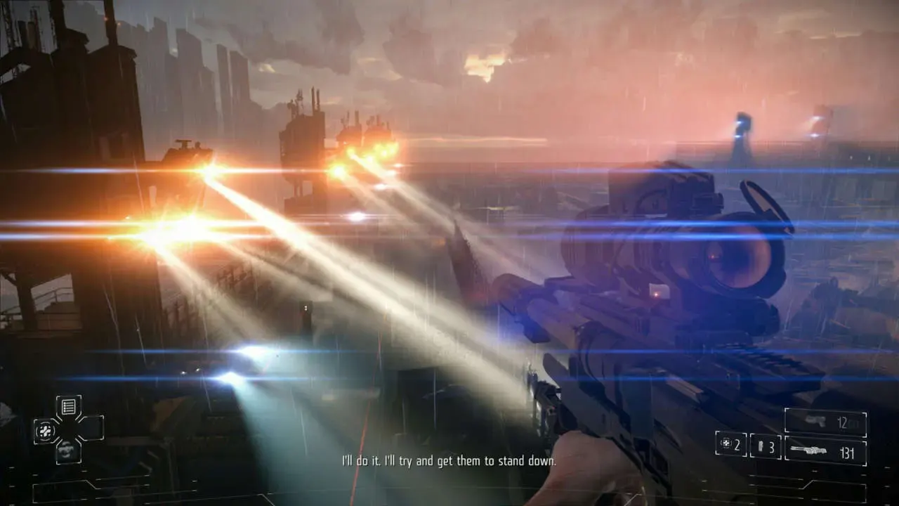 Anamorphic flares, пример 3