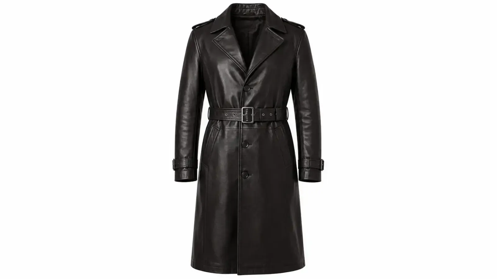 Leather trench coat, пример 1