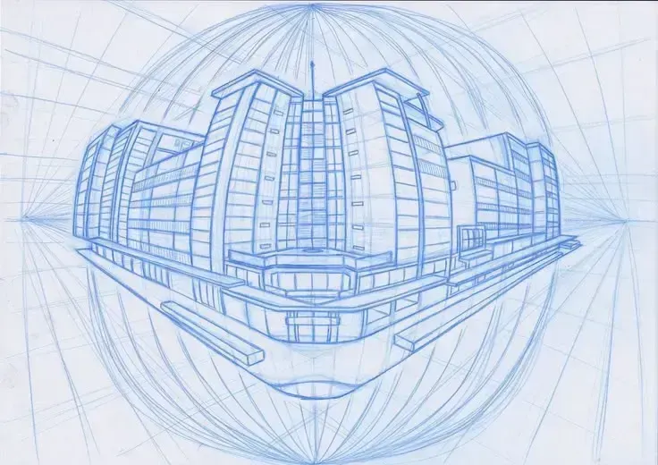 Four-point perspective, пример 3