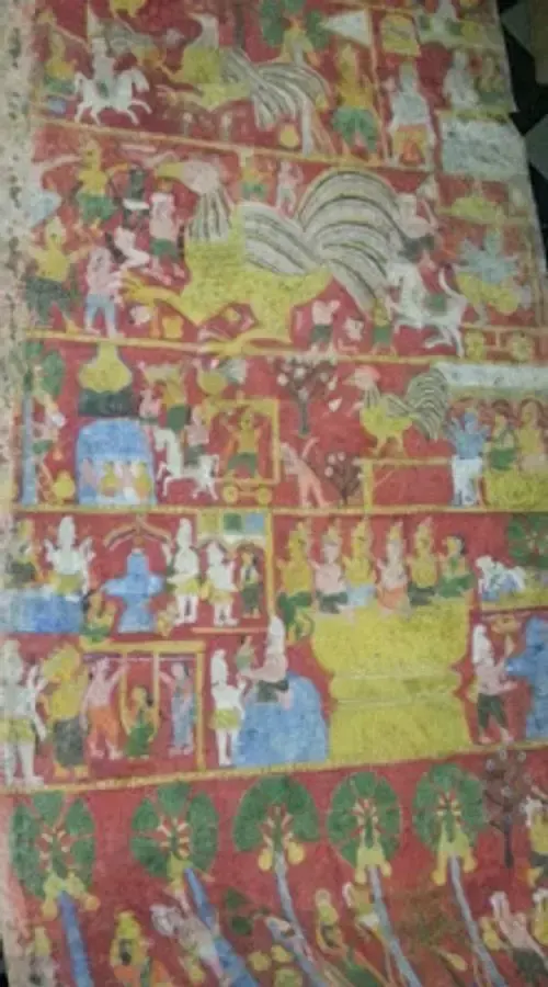 Cheriyal scroll painting, пример 3