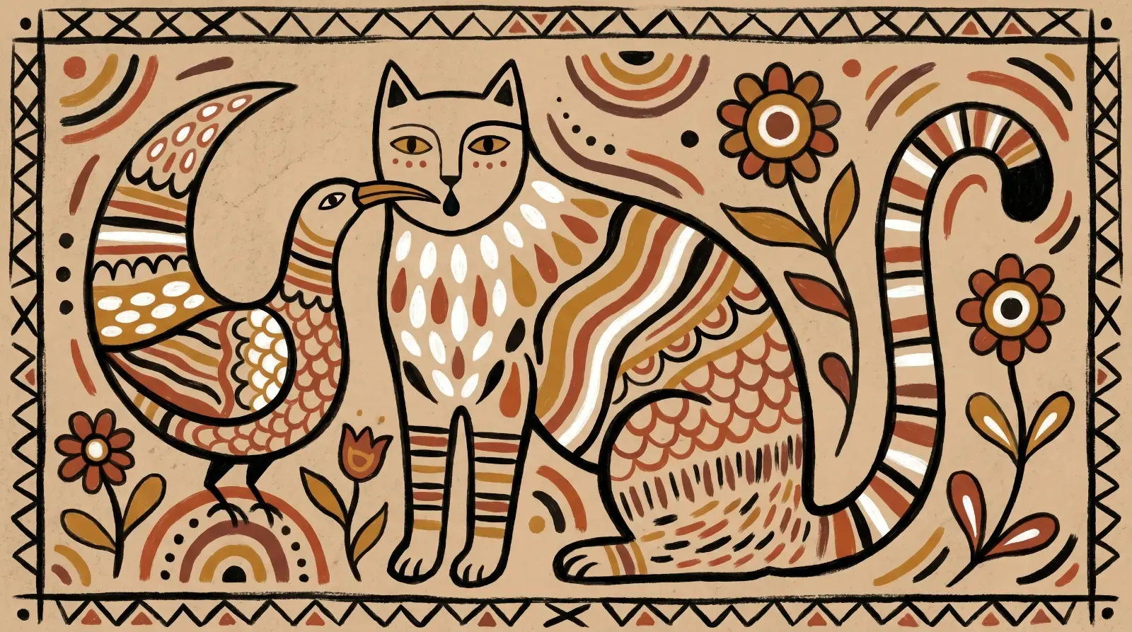 Khovar / Sohrai painting, пример 1