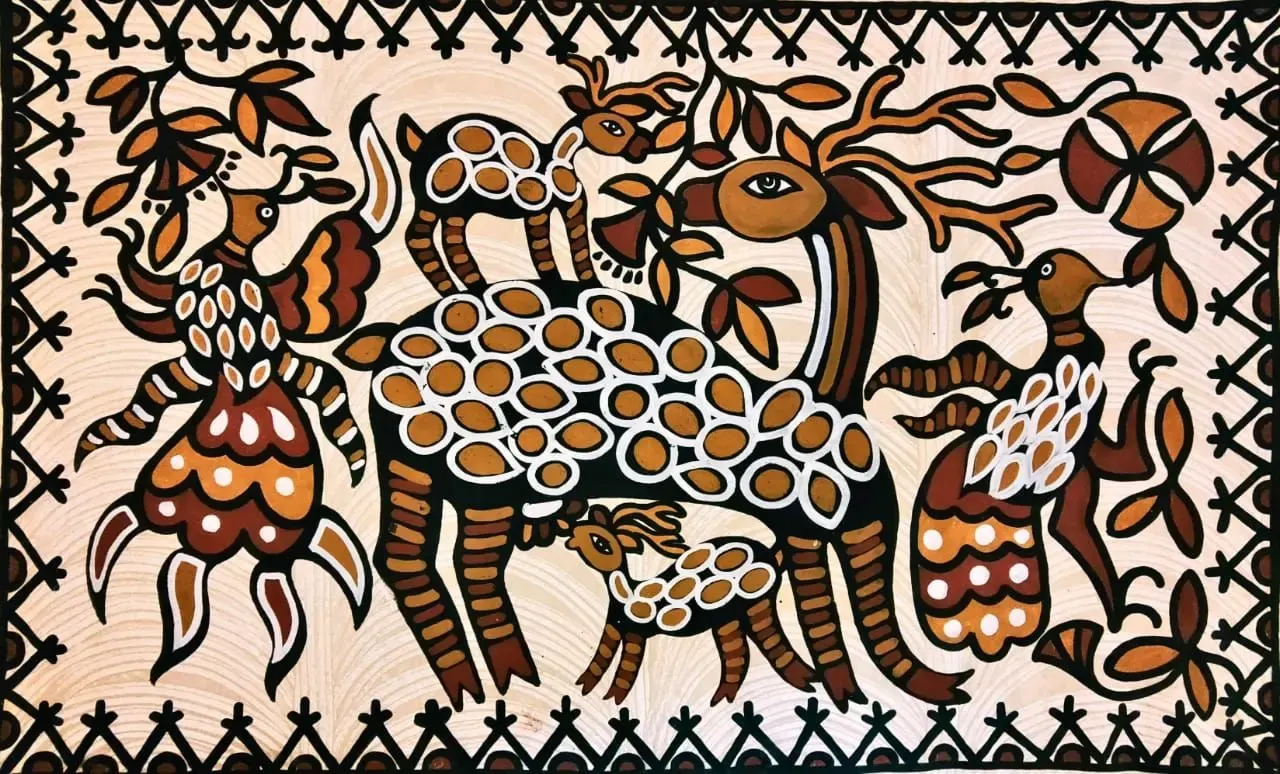 Khovar / Sohrai painting, пример 4