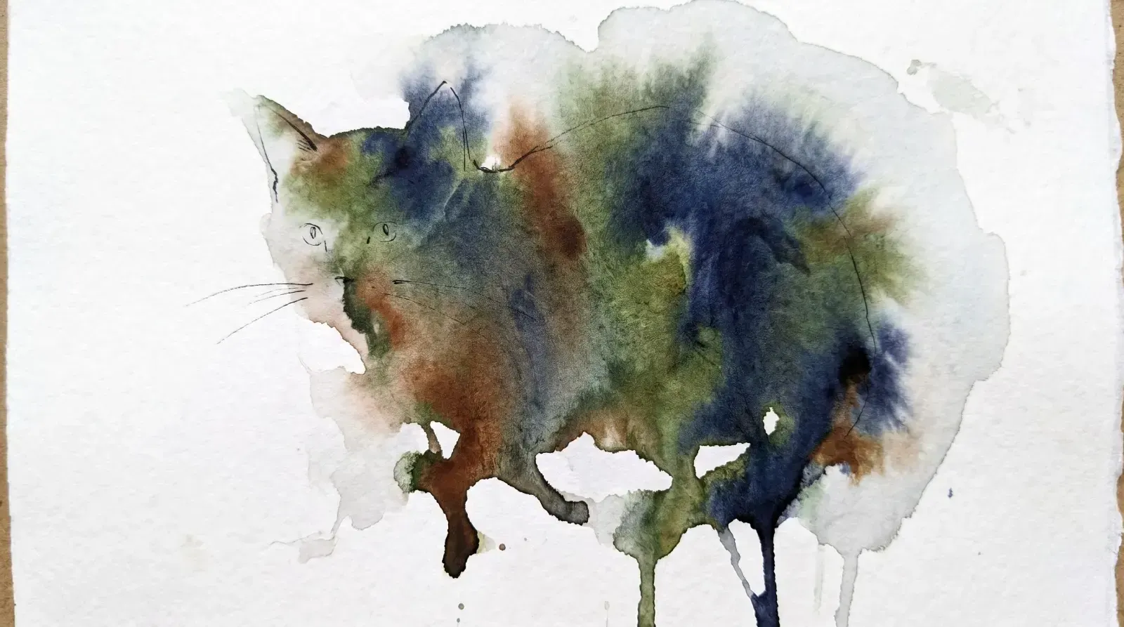 Monotype with Ink Drawing, пример 1