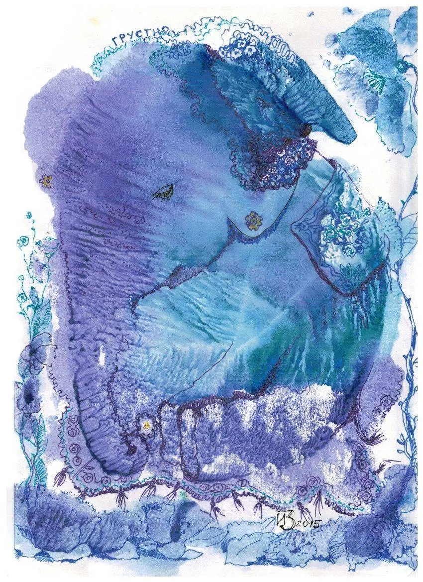 Monotype with Ink Drawing, пример 2