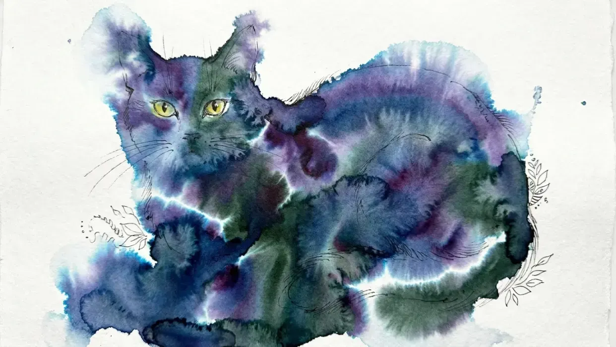 Monotype with Ink Drawing, пример 5
